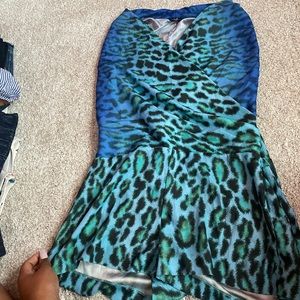 blue animal print one piece romper size 4
